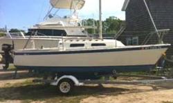 BOAT OWNER'S NOTES: Call Bernie - (917) 647-7212.
The O'Day 22 is a great boat. She is fast, fun and forgiving, I taught many people to sail her, Since she draws only 18 inches with the centerboard up the boat is great for gunkholing and getting into