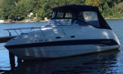 Please call owner Denny at 585-750-5045. Boat is in Canandaigua, NY. ONLY 128 hours, 2 batteries, inverter, sleeps 4 below and 2 on deck,convertible dinette with refrig and single burner cook top, head with shower. Trim tabs, Lowrance GPS, cockpit and