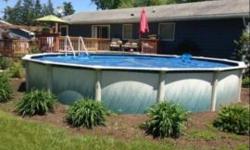 24 foot round above ground pool. Comes with filter, pump, all hoses winter cover, winter balloon, self propelled vacuum with hose, ladder, chemicals. Everything you need to start swimming as soon as it's up:) In excellent condition. We are getting an
