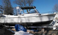 Please contact boat owner Larry at 914-439-3441. Boat is in good condition, runs well approx. 1250 hrs. 240 H.P. PCM, keel drive, 1 1.5 trans. Two 50 Gal. Fuel tanks, fishing station, walk around cabin 1993 Dual Axle Load Rite trailer, for a keel drive