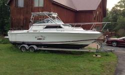 Please call or text boat owner Holly at 315-374-five six nine seven. Boat is located in Parish, New York.
We are selling a 1989 26.7' Four Winns boat. It has a 350 I/O board
motor. It has a very large cuddy with a separate standup bathroom. It has a