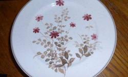 Stoneware has a brown & pink floral pattern on oatmeal background. Pattern discontinued in 1983. Great condition, no chips or cracks.
8 dinner plates
8 salad plates
5 bowls
3 cups & 3 saucers
Dishwasher, oven, and microwave safe. Local pickup only.