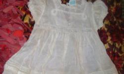 these are so sweet - 2 ANTIQUE COTTON/LINEN DRESSES - ONE OF THEM IS FROM LORD AND TAYLOR - the one from lord and tayor has about a 3/4 of an inch tear where the waist would be - however if you look closely you can see where there are spaces to run a