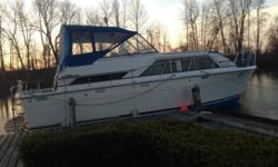 Please call owner David at 585-415-4460. Boat is located in Waterloo, New York. Good condtion runs great. Teak swim deck. Teak command bridge and swim ladder just refinished. Runs very good and incredibly reliable. New macerator pump,3way pump out valve,