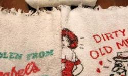 3 vintage guest towels-some wear
