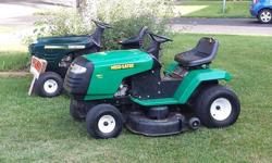 I currently have 5 different rider mowers for sale. There priced from 300-600. I have different models, engine sizes and cutting decks. Im confident I have one that will suit your needs. Call me for more info on them. The pics I posted are a few that I