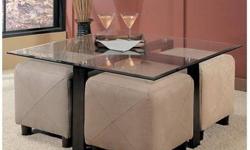 Free shipping within the 5 boroughs of NYC ONLY!
All other areas must email or call us for a freight quote.
TOLL FREE 1-877-254-5692
Metal and glass occasional table features a bevelled glass top and a black metal frame. You may buy the set or individual