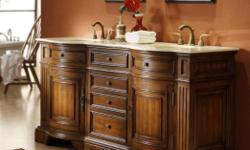 72" Arlington Vanity
72 Inch Arlington Double Sink Vanity on Sale: Wood Constructed Vanity with Cream Marble Solid Stone Top
This beautiful, hand-crafted 72" Arlington Double Sink antique style vanity sets a bold yet stunning new look for your bathroom.
