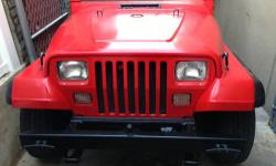 I have fully restored freshly painted 91 jeep wrangler 100k miles yj with 30" tires, rims from newer tj wrangler( rims and tires are not on the pictures) engine (v6 4.0) runs strong 5 speed manual transmission no rust on the body willing to sell or trade