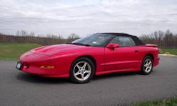 1995 Poniac Trans Am convertible for sale for $7999. in Westtown, NY. 92,000 miles. 6 speed manual transmission. LT1 corvette motor. PS, PB, Power top, ABS, traction control. Leather seats. AM/FM cd stereo. Runs and sounds great. This car is one of 598