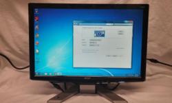 Acer P191w 2 of 2
-19" @ 1400x900
-75Hz Refresh rate
-VGA and DVI inputs
Includes power and VGA cable
90 day hardware warranty!