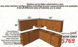Up for sale affordable kitchen cabinets! Different styles and good prices! All cabinets are factory made in Europe. Bring your estimate for kitchen and get a better deal! Your can see all styles and colors on our web-site : www.conrad-kitchen.com Visit