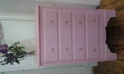 Vintage pink dresser and mirror. Maple oak wood with a splash of pink color. Pretty, stylish, and elegant. Excellent design. It is an antique, but it looks brand new. Good condition. Fits in any luxury room.
It is a beautiful pink color!
Dimensions: small