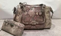 Authentic Coach Campbell Exotic Leather Large Satchel with matching wallet. Just in time for the holidays! Will make a great gift!! VERY SLIGHTLY used... can not even tell! The bag retails for $558 new and the wallet retails for $268 new. I am asking $450