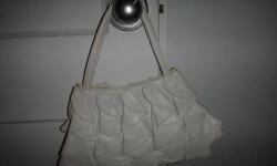 Group of hand bags for sale.
1. authentic VINTAGE GOLD sequin hand bag. perfect for the evening outing.
1. VINTAGE hand crafted real leather should bag. ((never used. kept as collectable in this house))
1. cute white petal wave ALDO hand bag. ((used 1