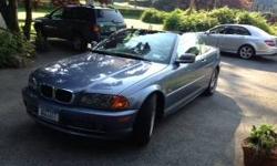 Condition: Used
Exterior color: silver blue
Interior color: grey
Transmission: Automatic
Fule type: Gasoline
Engine: 6
Drivetrain: RWD
Vehicle title: Clear
DESCRIPTION:
2001 BMW 330 convertible, Silver blue exterior, grey leather interior. 113,700 miles,