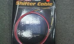 B&M 80605 $53.00! Replacement 5' Shifter Cable for most B&M Shifters. Eyelet end at shifter, 10-32 thread end at transmission. Standard cable supplied with most B&M Shifters. Features and Benefits: 0.250 in. Outer Diameter, Long Lay Outer Jacket, 600 lbs.