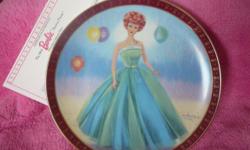 This set of Barbie Plates was purchased in 1991 . I have the bill of sale for each plate as well as the certificate of authenticity . never displayed,
you can purchased the whole set for $125.00 OR/ each plate separately for $15.00 .....this is less then