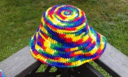 Hand crocheted baseball cap, adult med