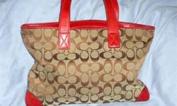 BEAUTIFUL COACH HANDBAG (Riverdale -NW Bronx)
==BEAUTIFUL COACH HANDBAG
==BROWN WITH RED LEATHER TRIM
==ZIPPER COMPARTMENTS
==EXCELLENT CONDITION