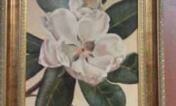 Beautiful framed flower painting. Painting and frame like new condition