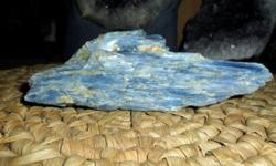 #2 Specimen of Blue Kyanite Crystal. Kyanite, whose name derives from the Greek word kuanos sometimes referred to as "kyanos", meaning deep blue, is a typically blue silicate mineral, commonly found in aluminium-rich metamorphic pegmatites and/or