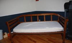 Oak Day Bed. Complete bed frame with spring. No mattress but can add serta for $50. Sturdy and in Good condition. Its been a spare bed and I need to clear it out. I need the space. Call 845-590-5265 if interested.