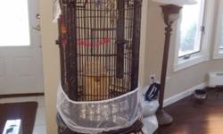 WHITE CAGE GOOD FOR MEDIUM PARROT 100.00 CALL MIKE 631-774-1268