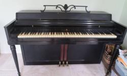 Beautiful black upright Wurlitzer piano and piano bench. Will need to be tuned and professionally moved. Victor, NY