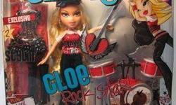 BRAND NEW BOXED AND UNOPENED $20.00
BRATZ DOLL... GIRLZ REALLY ROCK... YASMIN POP PRINCESS!... THE ONLY GIRLS WITH A PASSION FOR FASHION.Dressed in a silver and gold satiny dress with black knee-hi bootsIncludes extra pantsuit outfit, high heels,