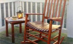 Brazilian Cherry Hardwood Outdoor Rocking Chair (Decora Americana)
Rocker is new but needs some work to reassemble.
It is partially assembled but some of the spokes were inserted in wrong place. All pieces are included but some will need modification in