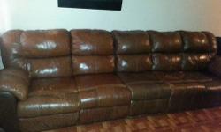 Selling a used brown leather couch with recliner as is. minor wear and tear.. in good condition.. pillows thrown in at NO COST
must go on or before March 27th
asking for $250 or best offer
serious inquries only
must pick up.. NO DELIVERY
call or text or