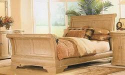 This is for the bed only. It is a beautiful SOLID King Sized Sleigh bed by Broyhill. It comes apart into headboard, footboard, side rails, , and support beam for transportation.