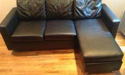 This is a bundle of a parsons sectional sofa, end table and coffee table. The color of all three pieces are rich black.
Coffee and End Tables:
The tables have a hollow core with MDF laminate and easy to clean surfaces. Very sturdy. Can easily hold a lamp,