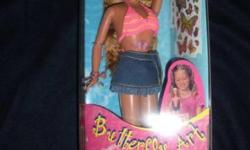 Butterfly Art Barbie was made in 1998.
These are the controversial tattoo series. Production of tattooed Butterfly Art Barbie was halted in 1999, after parents voiced their concern over Barbie's tattoos.
There are 3 Butterfly Art Barbie's for sale @