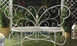 cast aluminum butterfly chairs, flower table, large metal butterfly bench, small tabletop flowerpot table, and cushions. everything is brand new. stored in my living room. these are stock pictures. living room too small to step backwards to take
