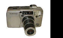 Cash & Carry Only....No Shipping or Delivery Available!!!
Product Information
The Pentax IQZoom 90MC is a point-and-shoot film camera which is compact, stylish, and very easy to use. The built-in automatic flash of this Pentax film camera fires a