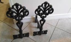Set Of 2 Vintage Cast Iron Key Andirons
Cast iron construction with black painted finish
Inspired by Victorian keys designs
Adds elegance, visual appeal and safety to fireplace
Purchased from Plow & Hearth for $130
10" L x 7" W x 17" H
No longer needed.