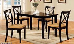 5-Piece Dining Set In Dark Cherry Finish. This Set Includes The Dining Table With An 18-Inch Leaf And Four Upholstered Side Chairs. Also Available(Not Included In Price) Matching Arms Chairs. Additional Side Chairs Can Also Be Purchased Separately. Made