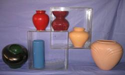PLEASE leave your telephone number(s) for quick, easy contact, appointments made by phone only. Responses without will be disregarded. Sold items are deleted promptly, no need to ask if they are still available. Thanks.
A group of 6 ceramic vases, all in