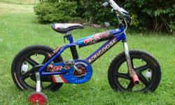** ALL ITEMS ARE AVAILABLE, THEY WILL BE REMOVED FROM THIS AD WHEN SOLD.
MONGOOSE BOY'S 16" BMX BIKE WITH PEGS, TRAINING WHEELS, BOTH PEDAL & HANDLE BRAKES. PRACTICALLY NEW - NUBS STILL ON TIRES. EXCELLENT CONDITION. BIKE LOOKS BETTER THAN PICTURED,