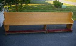 Thick Heavy Solid Oak Church bench from St. Mary's in Champlain NY
10ft 6" Long
36" high
20" deep
with kneelers
Great as a bench or for the wood
Do not email me to ask if it's available. If it's listed it's available