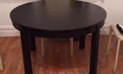 Two side tables in black metal base, matt lacquer top.
Tall Table: 43 diameter/ 16 15/16? & 58 height cm/ 22 13/16? h
Short Table: 85 diameter/ 33 7/16? & 25 height cm/ 9 13/16?h
Tall Table: $472, Short table: $619 (tax, delivery and /or assembly not