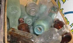 What I have for sale are many different collectible glass bottles. Photos show some idea of what we have.
Please call for an appointment 315-576-7480. PLEASE DO NOT ASK ABOUT SPECIFIC NAMES OR STYLES OF BOTTLES.
COME AND SEE YOURSELF. Prices are