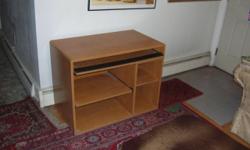 wood (not pressed or composite), two slide-out drawers (as shown). DIMENSIONS: 27" high x 36" wide x 25" deep.