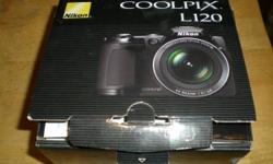 Selling my Nikon coolpix L 120 black Digital camera #L120. It has 14.1 MP. Includes manual, quick start guide, software USB, Audio Video cables and Lens cap. (needs 4 double a batteries to operate.) If you want the detailed product information I have