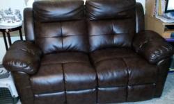 Bonded leather sofa and loveseat, dark brown in color with reclining features. Stearns and foster queen size mattress and box spring with bed frame, only 6 months of use for all furniture items. We are asking $1300 for everything. Please contact