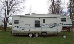 2003 Cougar fifth wheel RV. Willing to show to buyers. 28 feet in length. 1 slide out for an additional 8 feet. Comes with a cover. Has Central Air. Willing to show to potential buyers. PayPal not accepted.