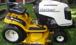 Cub Cadet LT 1554 Ride-On Lawn Mower Tractor, 54' cut, 160 hours, Kohler 27 HP twin engine, # PS-SV740-0010, serial # 3635533723. Call Maria to arrange pick up.