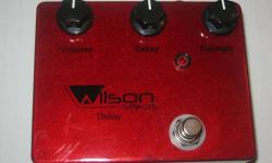 Wilson effects boutique delay/repeat guitar effects pedal. Hand built in the USA! Very good condition, works perfectly. This pedal can only be ordered from wilson effects website and other dealer websites or purchased on ebay if at all available.
I am